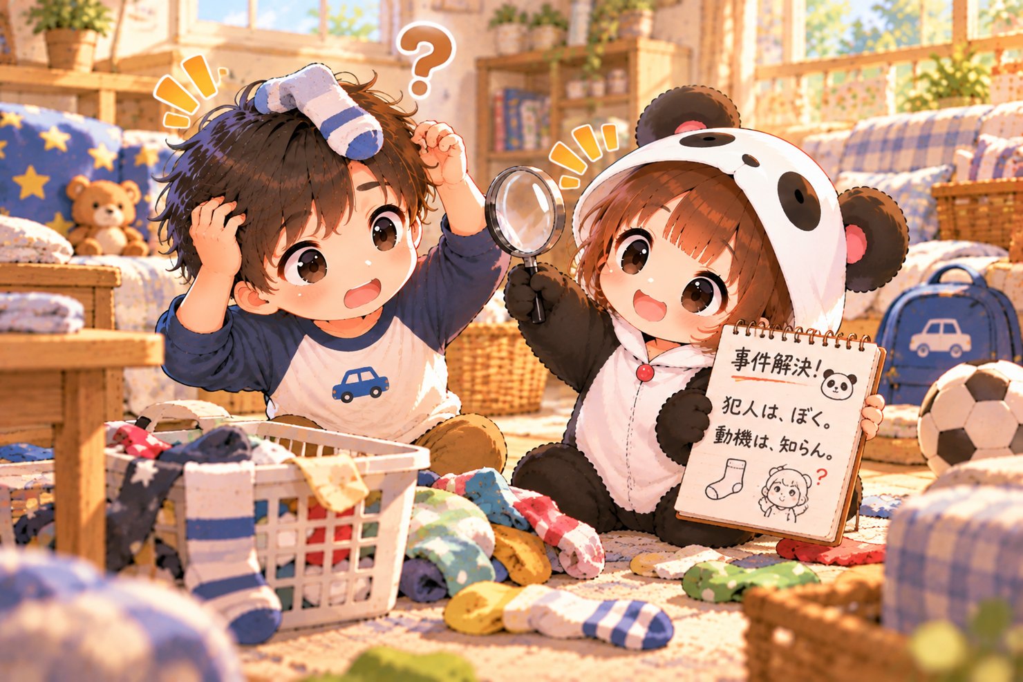 第13話「なくした靴下の大捜査」のイラスト